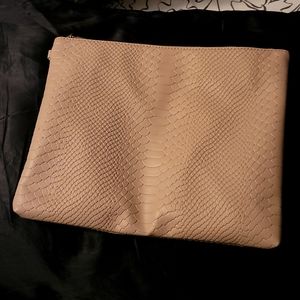 Snake print large clutch